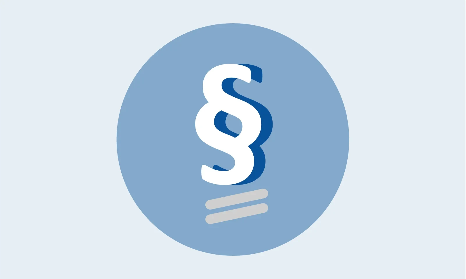 Grafik: weißes Paragraph-Zeichen auf blauem Kreis