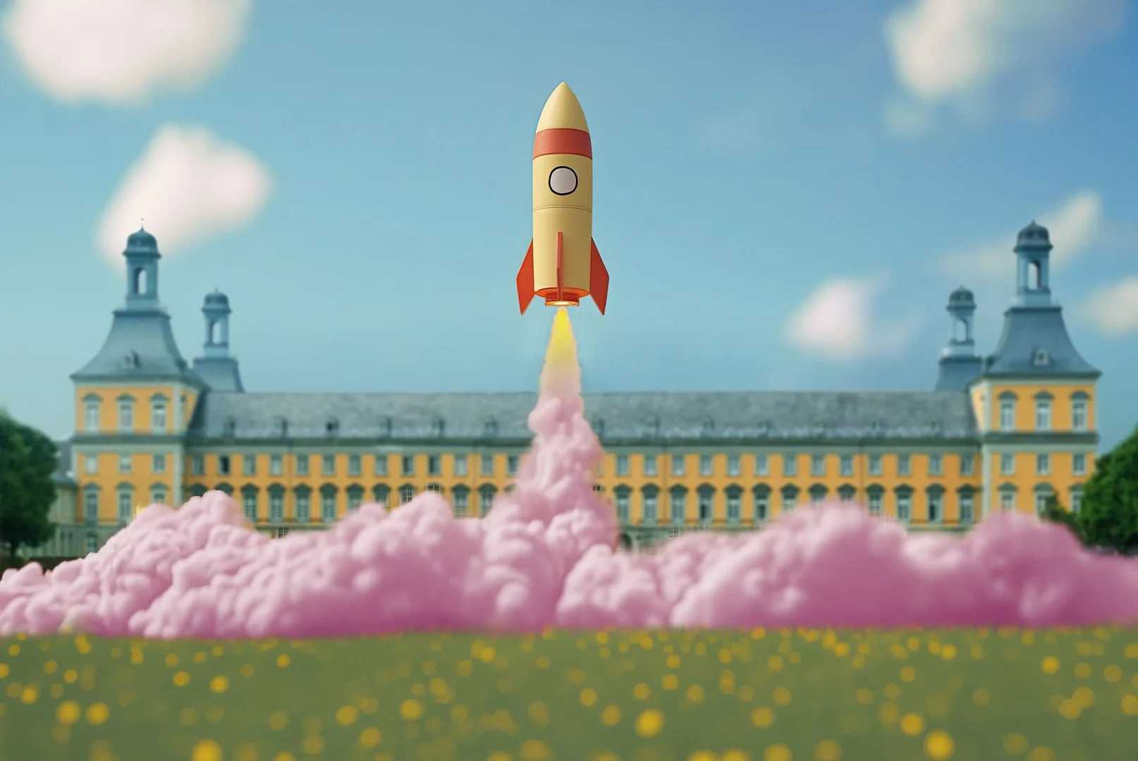 Eine Wissenschaftlerin und ein Wissenschaftler arbeiten hinter einer Glasfassade und mischen Chemikalien mit Großgeräten.