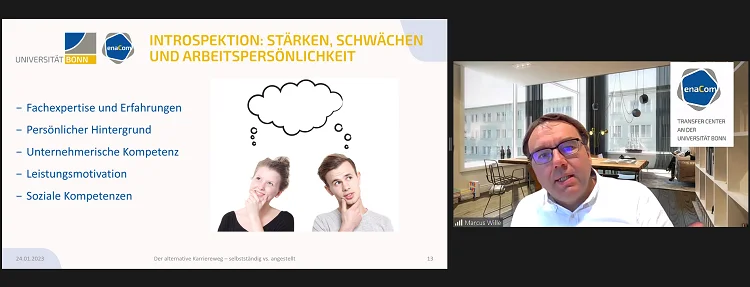 Start-up Coach Marcus Wille beim Online-Vortrag