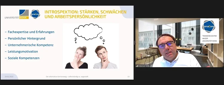 Start-up Coach Marcus Wille beim Online-Vortrag