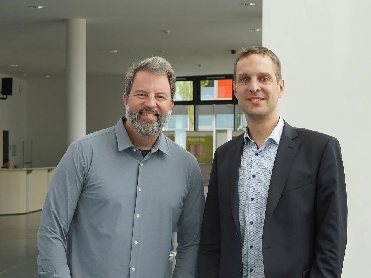 Gastgeber Prof. Dr. Matthias Hullin (rechts) mit Redner Dr. Paul Debevec