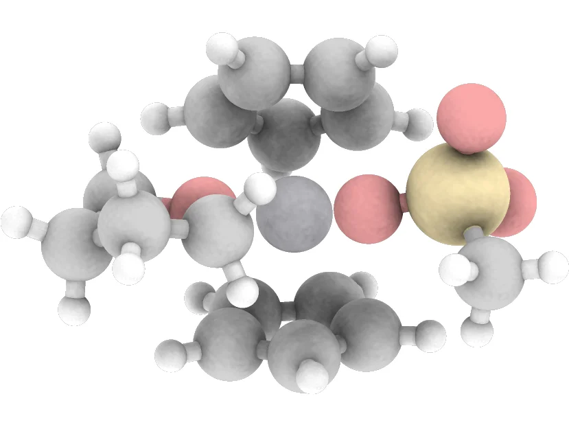Computergenerierte Struktur des Katalysator-Komplexes