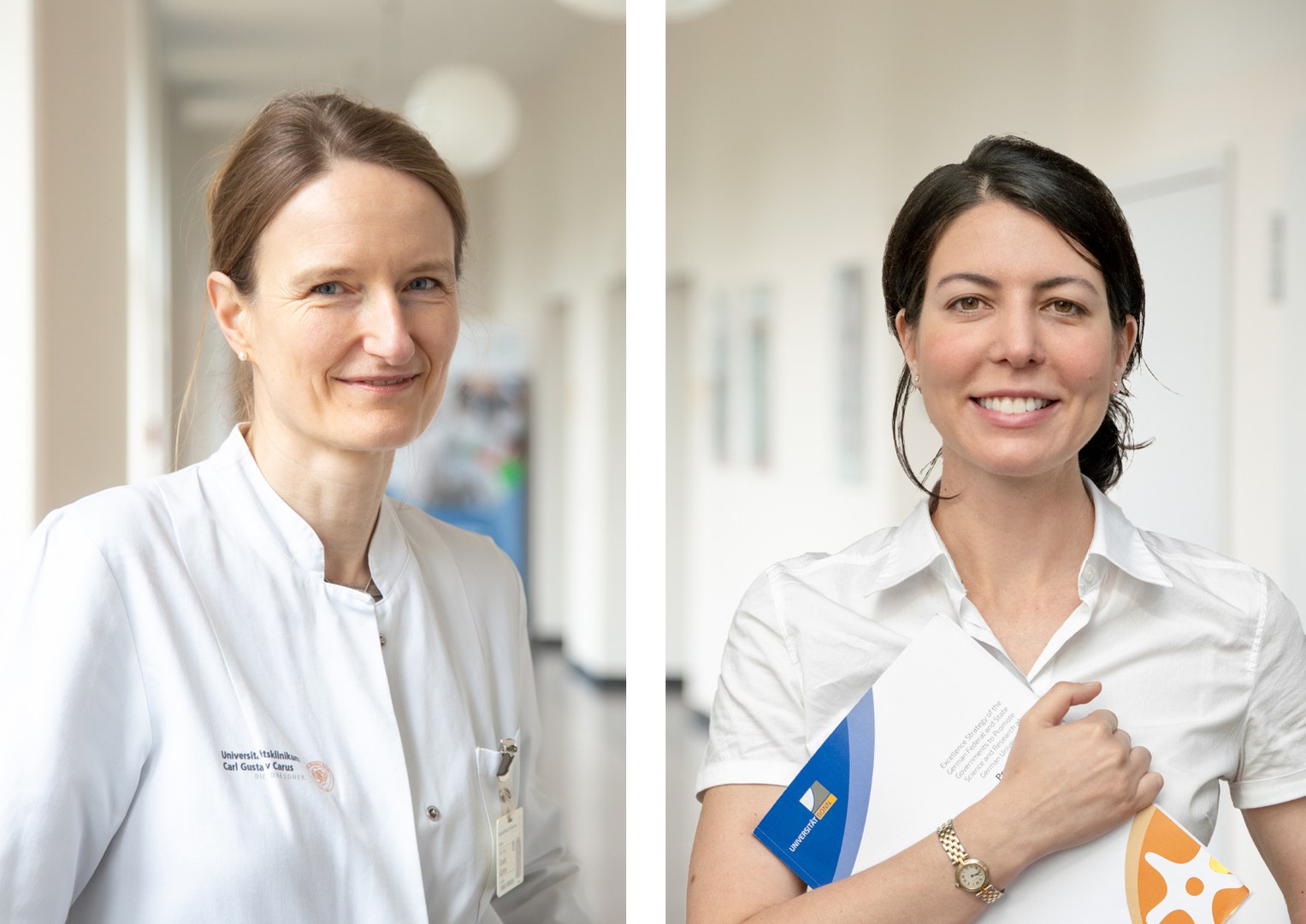 Gemeinsam gehen Prof. Claudia Günther (links) aus Dresden und Prof. Eva Bartok (rechts) aus Bonn