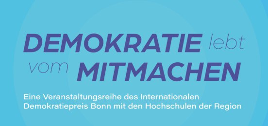 Im Rahmen des 75-jährigen Jubiläums des Grundgesetzes veranstaltet der Internationale Demokratiepreis Bonn e.V. mit den Hochschulen der Region in der Aula der Universität Bonn einen Vortragsabend.