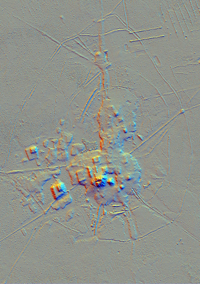 Lidar-Aufnahme des Cotoca-Geländes (generiert mit "Relief Visualization Toolbox")