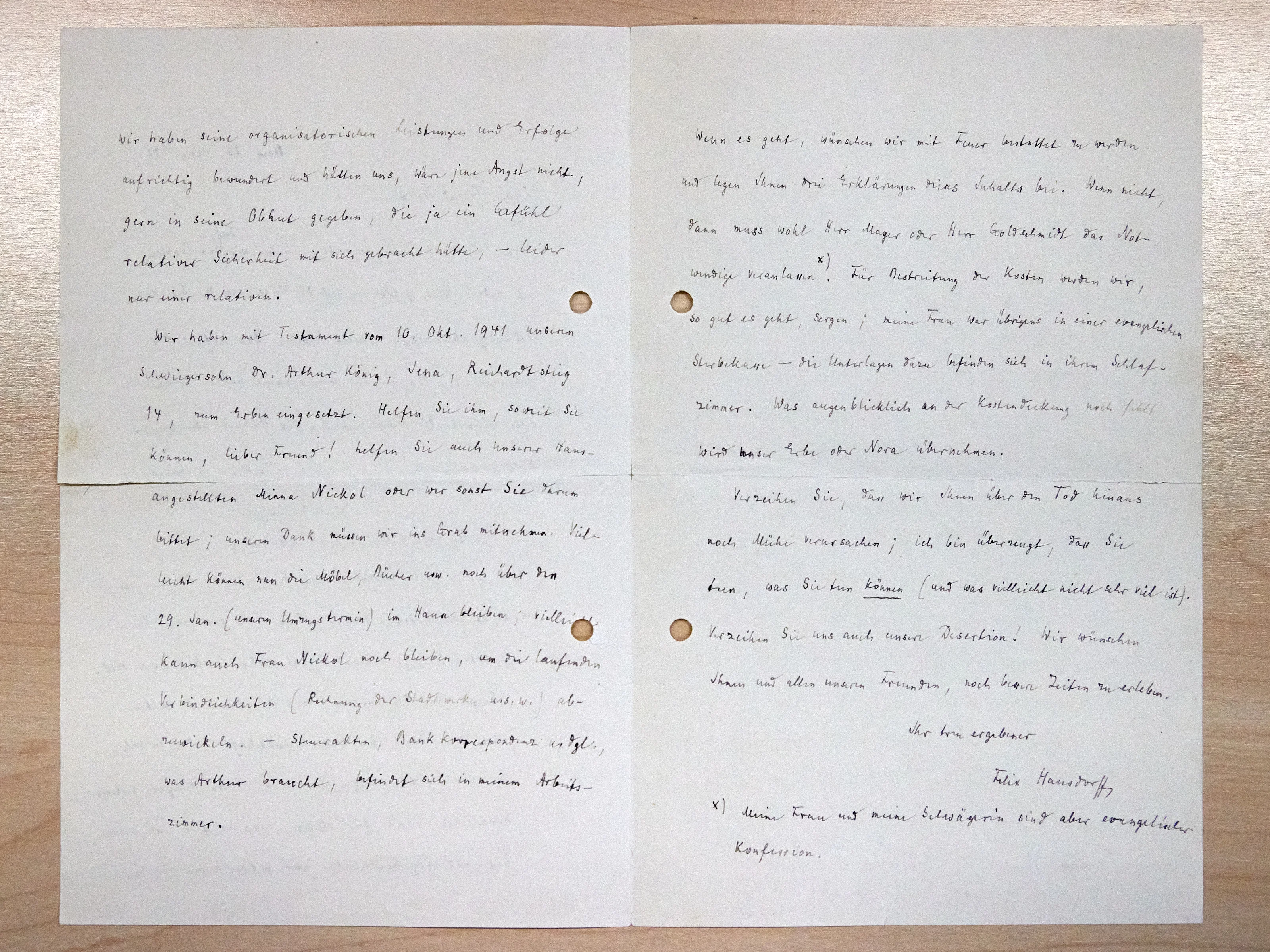 Der Abschiedsbrief Hausdorffs