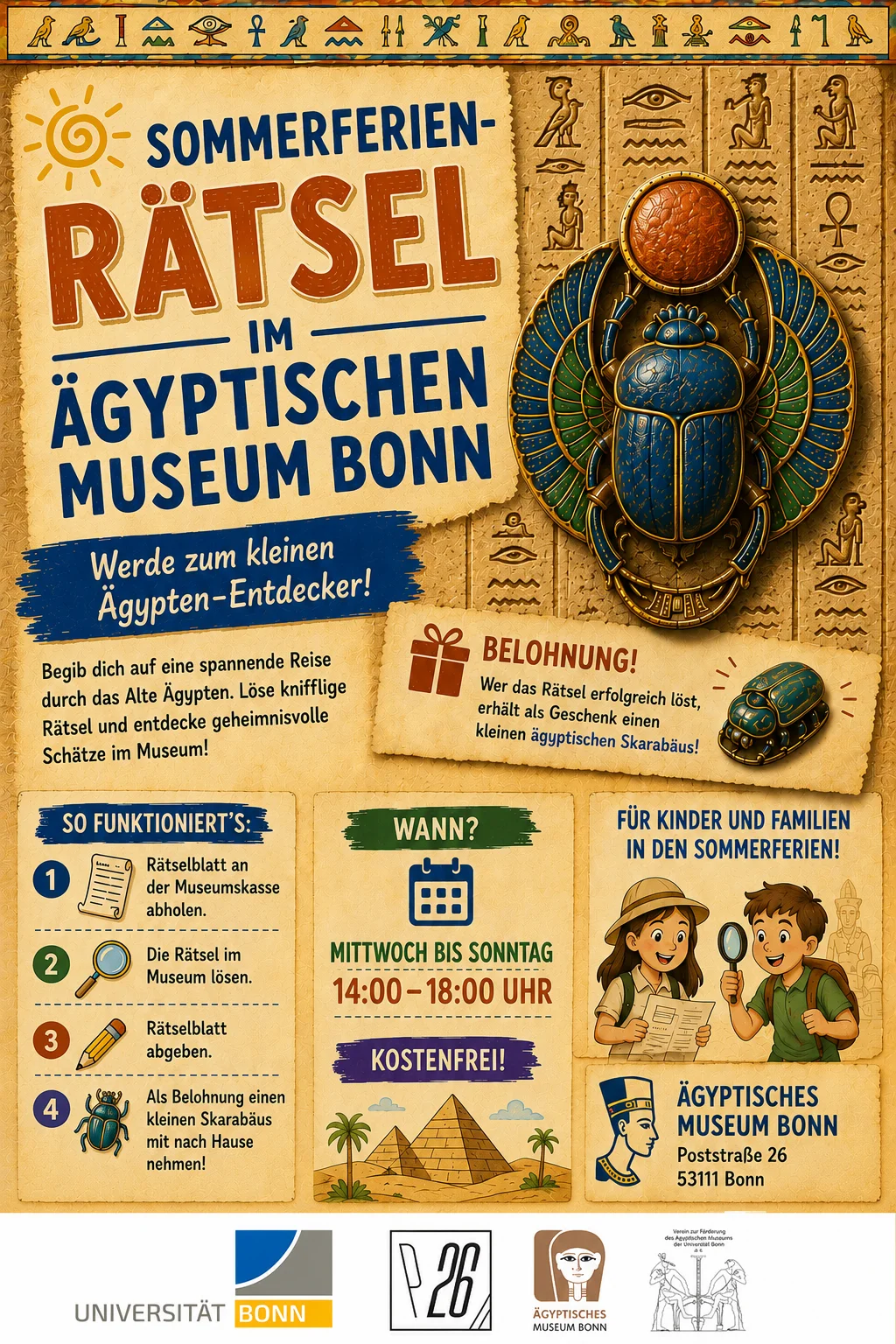 Sommerferien-Rätsel 2026 im Ägyptischen Museum