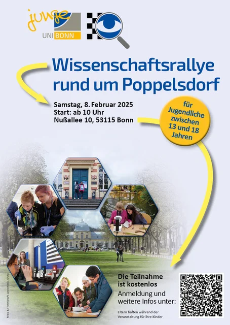 Plakat Wissenschaftsrallye rund um Poppelsdorf 2025