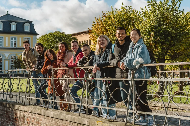 Students interacting on campus