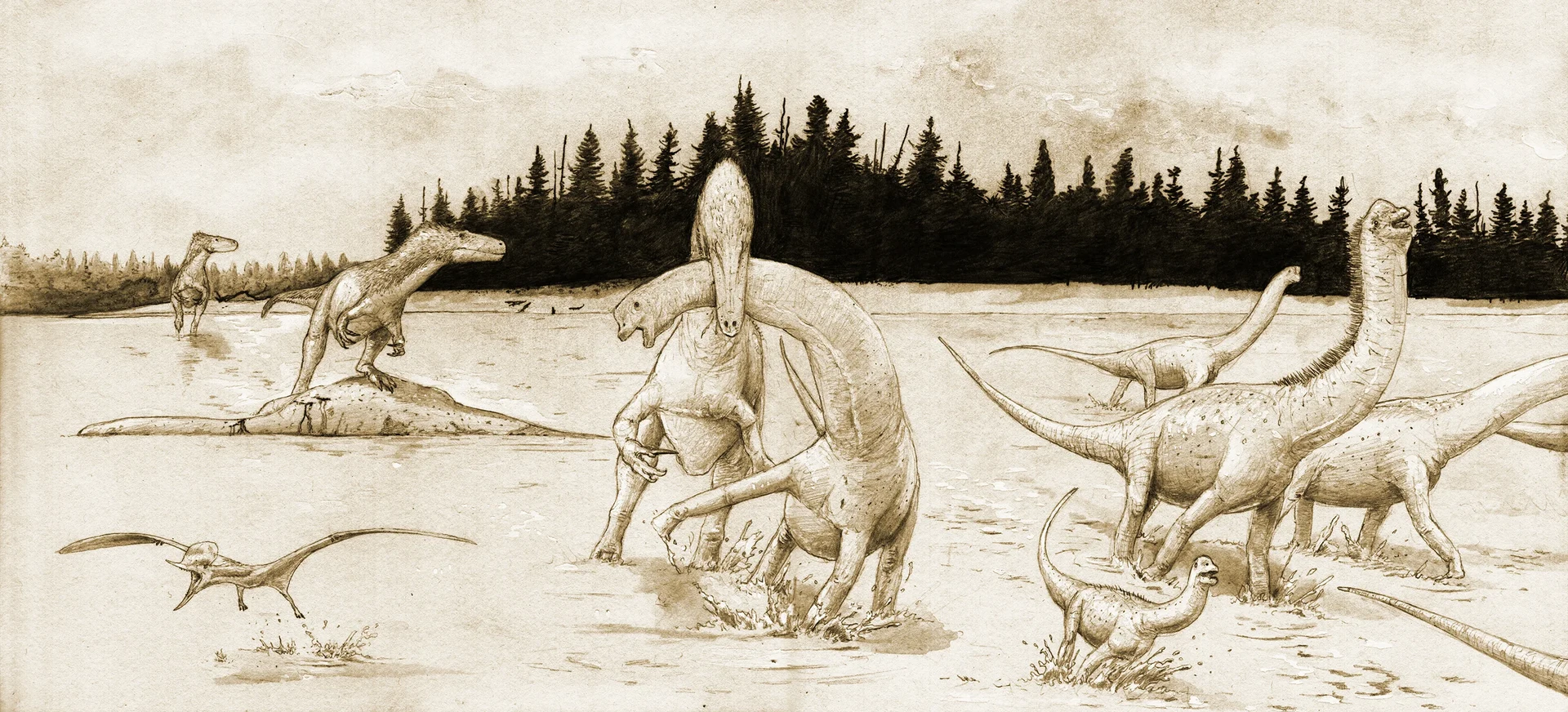 Panorama der späten Jurazeit der heutigen Harzregion: