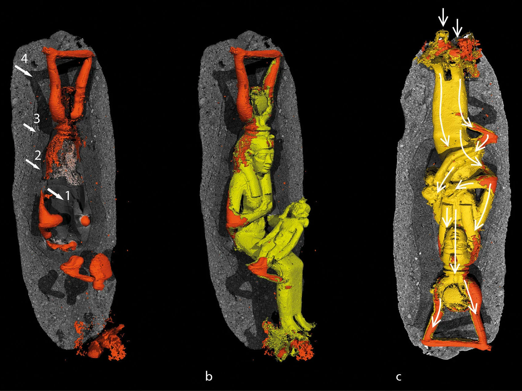Die Figur der Göttin Isis mit dem Horuskind im Mikro-Computertomograph