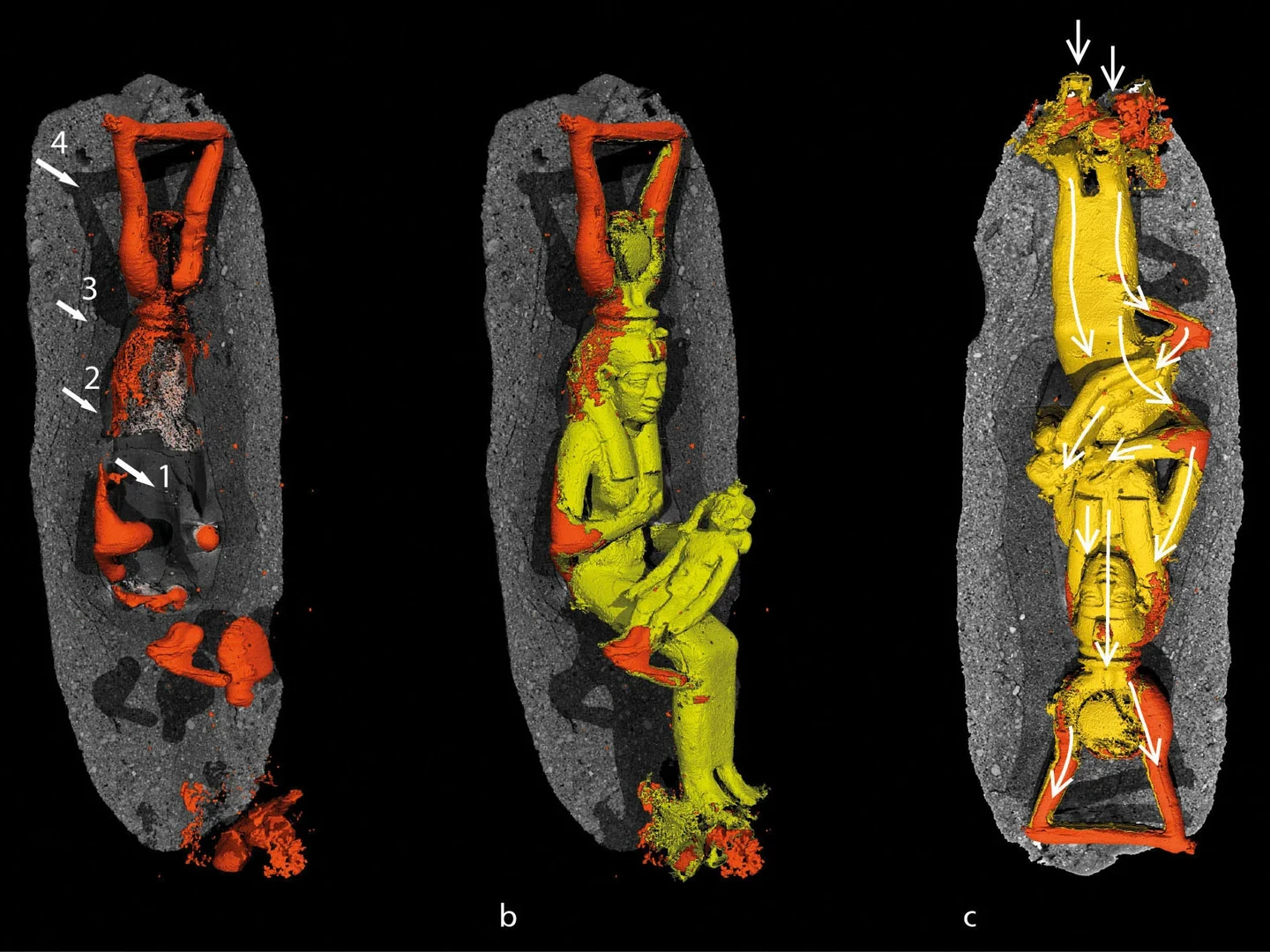 Die Figur der Göttin Isis mit dem Horuskind im Mikro-Computertomograph