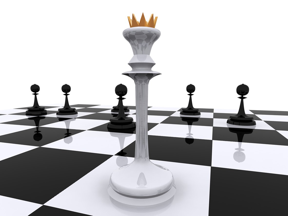 König auf dem Schachbrett: