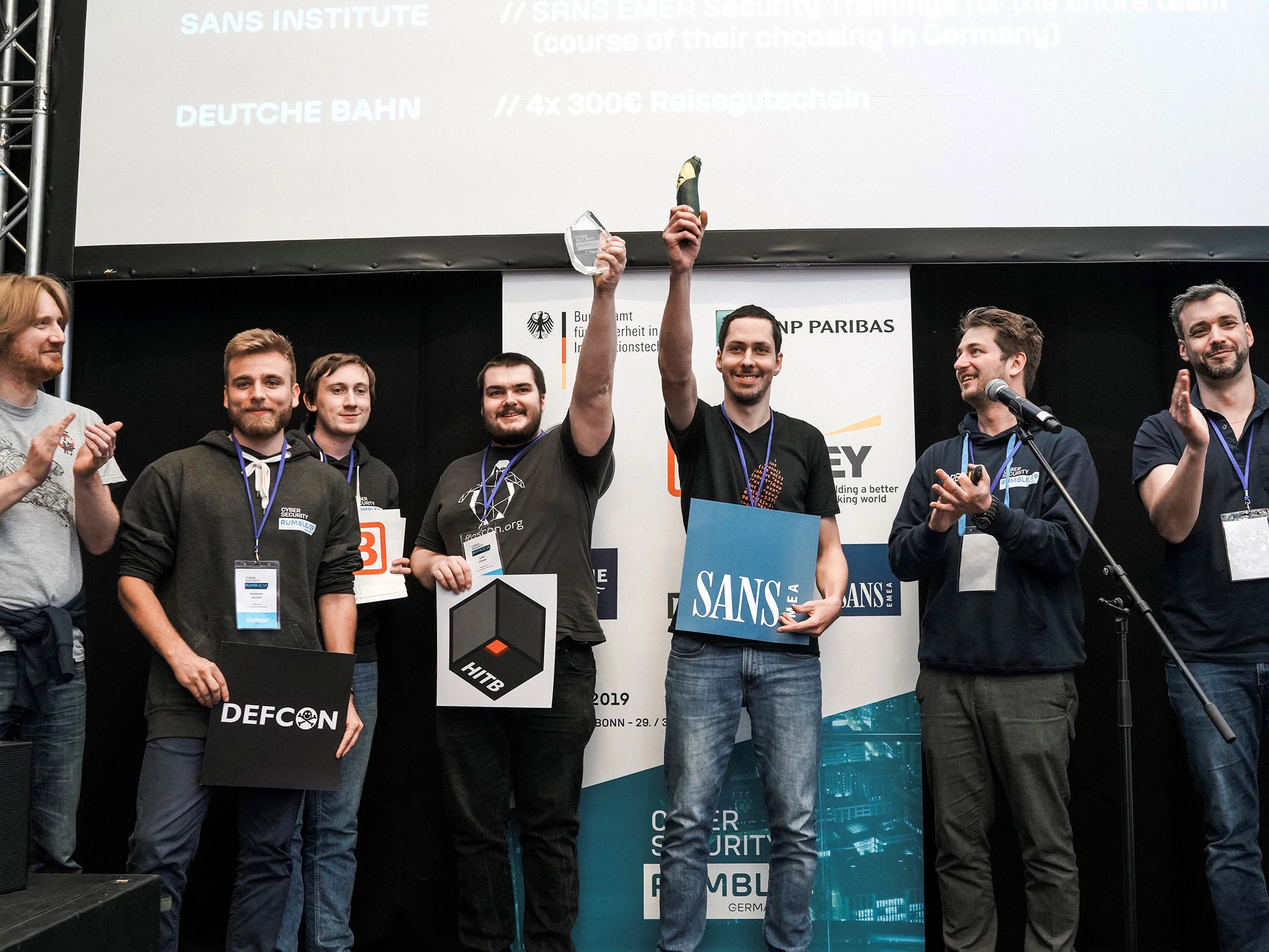 Siegerehrung des Cyber Security Rumbles (von links):