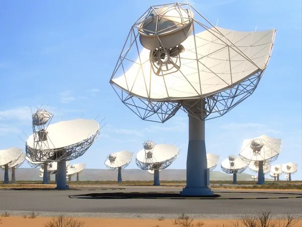 Künstlerische Darstellung von Radioantennen