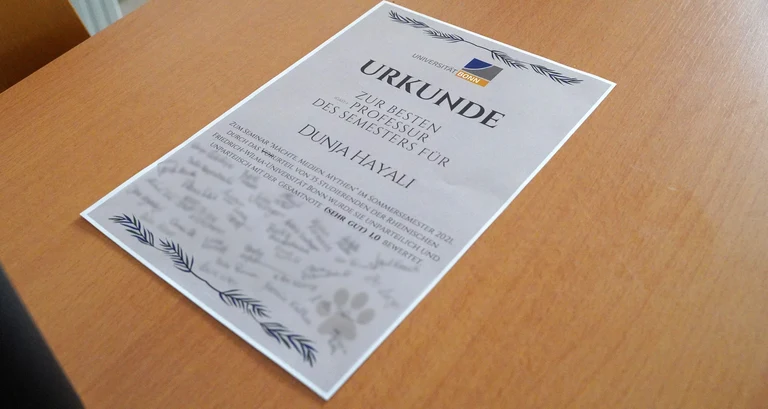 Eine Urkunde für Dunja