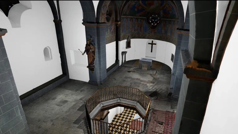 Doppelkirche in Schwarzrhiendorf digital nachgebaut