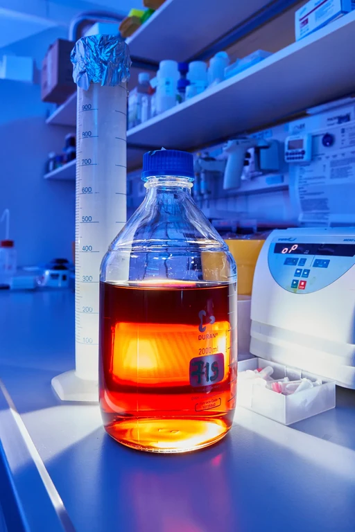 Bottle with liquid medium