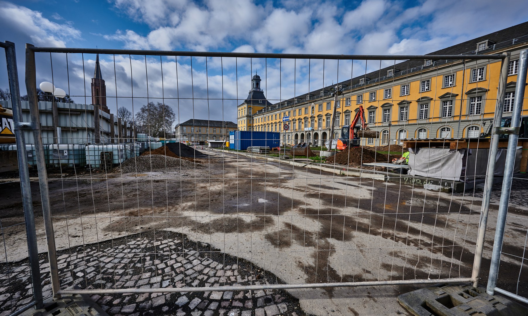 Construction work at the University's main building