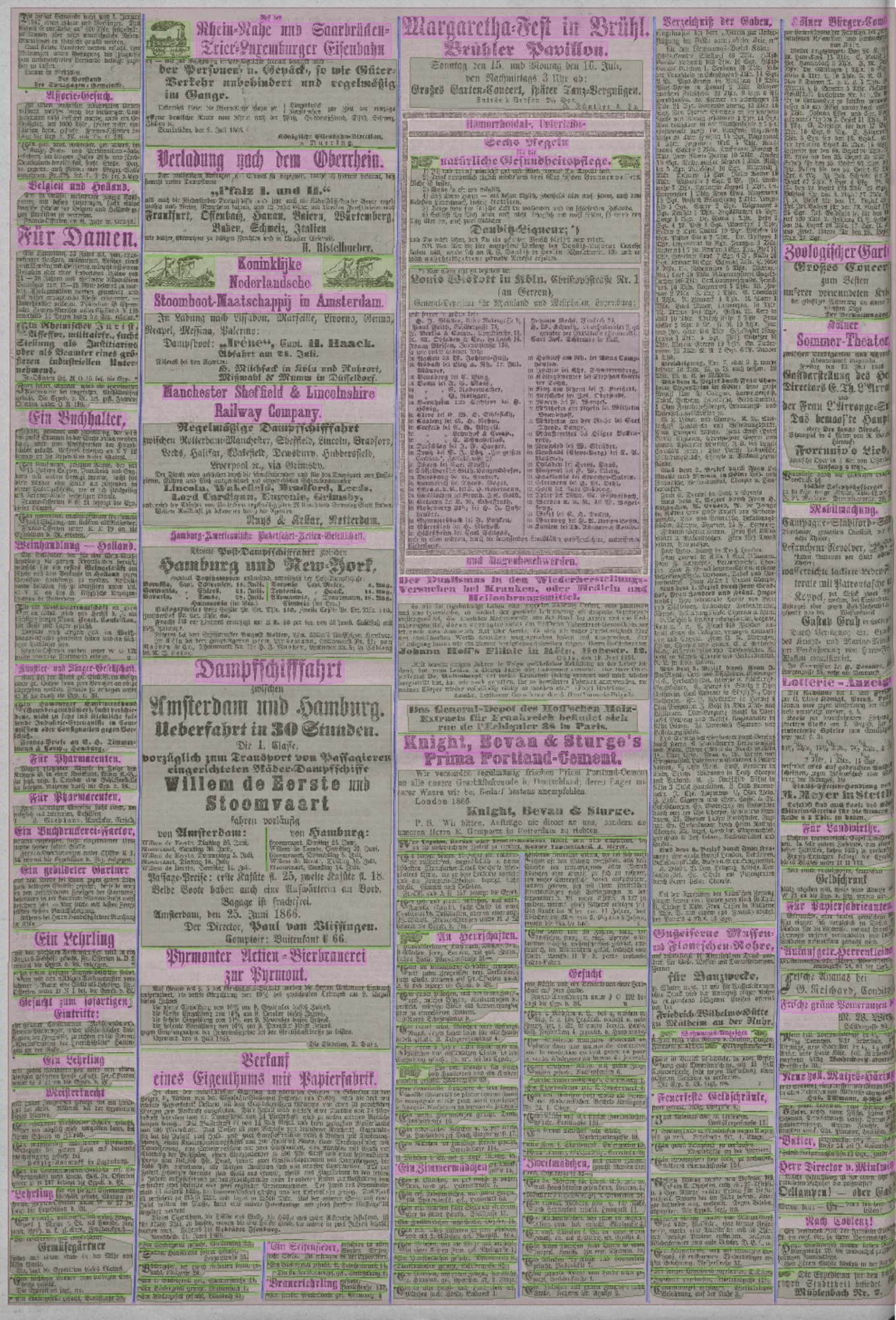 Ad page from the “Kölnische Zeitung.”