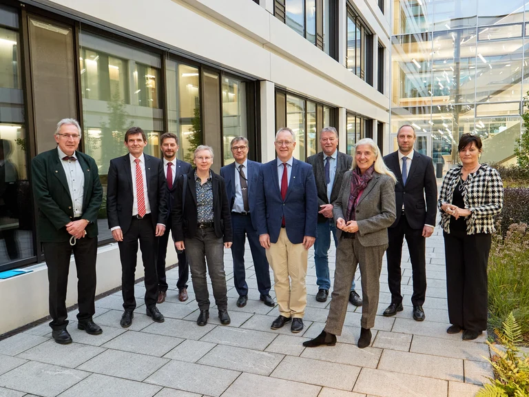 In the courtyard of the new Research and Technology Center of Detector Physics.