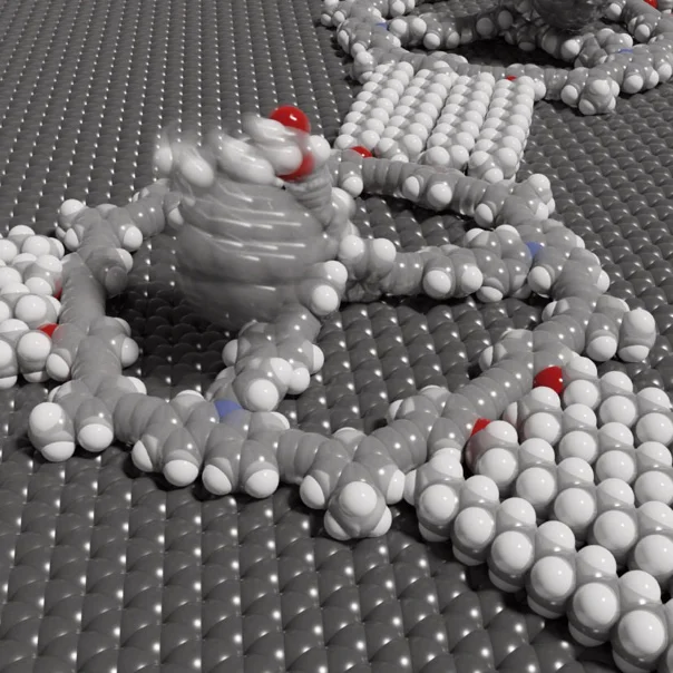 Chemists design "molecular sea of flags"