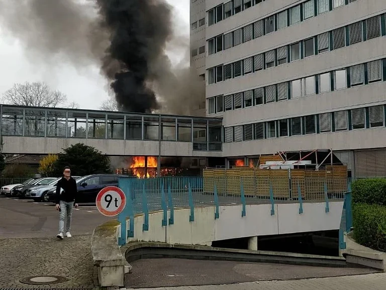 Fire at University building