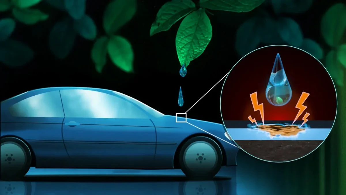 Drops can become electrically charged as they slide across surfaces: