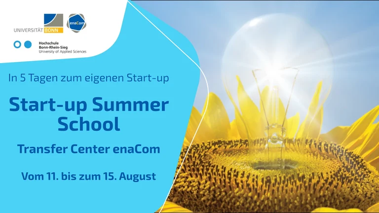 Flyer for the Start-up Summer School organized by the Transfer Center enaCom