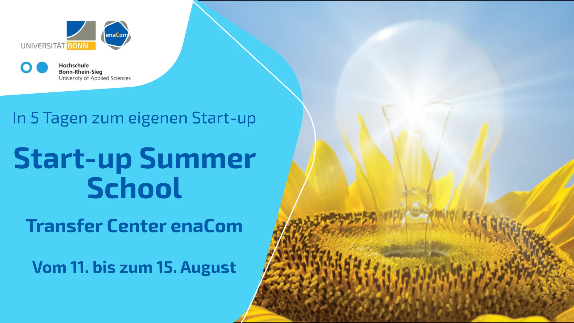 Flyer for the Start-up Summer School organized by the Transfer Center enaCom