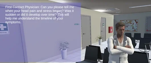 Simulation of a doctor's consultation with an avatar
