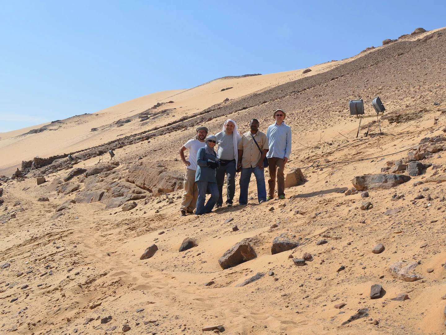 The excavation team and the Egyptian inspectors