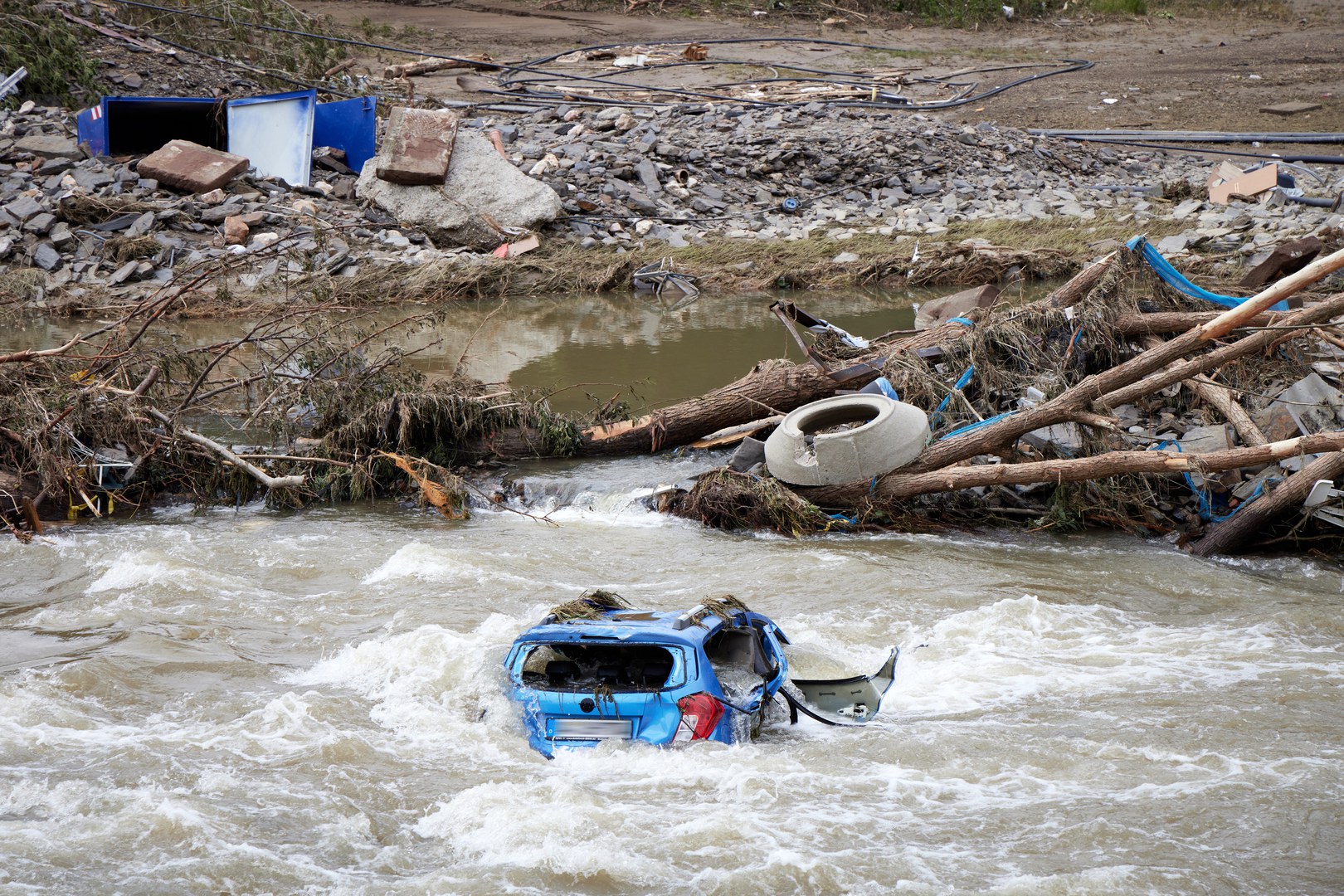 Cars, roads and infrastructure were swept away by the Ahr river