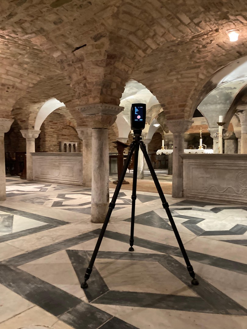 The laser scan and photographs are turned into a 3D model. Photo: BCDH/M. Lang (By the kind permission of the Procuratoria of St. Mark)